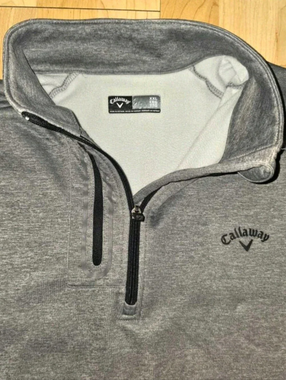 Callaway Golf Men's Gray 1/4 Zip Fleece Pullover Shirt Size XXL Pre-owned